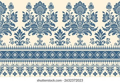 Motifs African boho paisley Floral Ikat pattern embroidery border. Ethnic ikat floral Ethnic Indian Pattern Ikat pattern Ethnic Pattern.Border indian floral Aztec embroidery border seamless patterns.