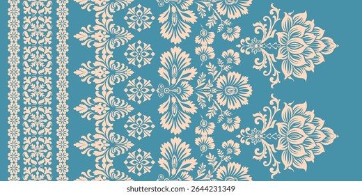 Motifs African boho paisley Floral Ikat pattern embroidery border. Ethnic ikat floral Ethnic Indian Pattern Ikat pattern Ethnic Pattern.Border indian floral Aztec embroidery border seamless patterns