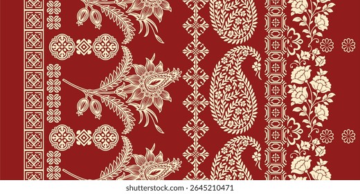 Motifs African boho paisley Floral Ikat pattern embroidery border. Ethnic ikat floral Ethnic Indian Pattern Ikat pattern Ethnic Pattern.Border indian floral Aztec embroidery border seamless patterns