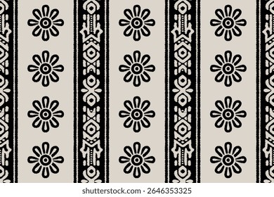 Motifs African boho paisley Floral Ikat pattern embroidery border. Ethnic ikat floral Aztec Indian Stripe Pattern. Ikat ethnic oriental traditional. Abstract for texture, fabric, clothing, decoration