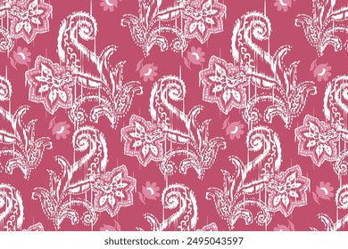 Motifs African paisley boho Floral Ikat seamless pattern embroidery border. Ethnic ikat flower Ethnic orange Pattern Ikat pattern Ethnic Pattern.Border indian floral Aztec embroidery border patterns.