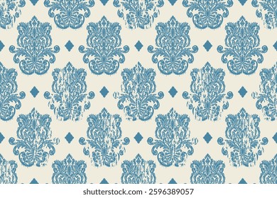 Motifs African paisley boho Floral Ikat seamless pattern embroidery border. Ethnic ikat saree sarong  flower design for Ikat pattern and Ethnic Pattern.Border indian floral Aztec embroidery patterns.