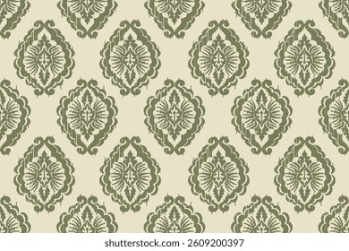 Motifs African paisley boho Floral Ikat seamless pattern embroidery border. Ethnic ikat saree sarong  flower design for Ikat pattern and Ethnic Pattern.Border indian floral Aztec embroidery patterns.