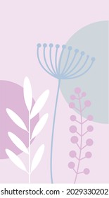 Motifs with flowers, used colors pink, blue, white.