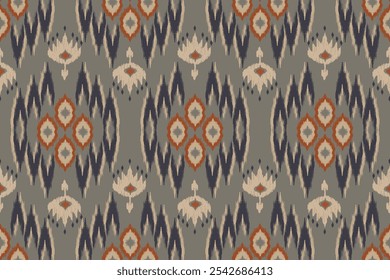 Motivos Ikat floral bordado floral.étnico padrão oriental tradicional.geométrico folclore ornamento. Padrão listrado sem costura em estilo asteca. Design para textura, tecido, roupas, embalagem