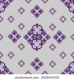 Motifs Ikat floral embroidery seamless vector illustration pattern.ikat ethnic oriental pattern traditional for texture, fabric, clothing, wrapping, decoration, bed sheet, pillow, carpet, rug, curtain
