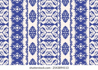 Motifs Ikat floral embroidery.ethnic oriental pattern traditional. Border with Aztec geometric shape background. tie dye shibori print with stripes and chevron. Ink textured Japanese. Bohemian fashion