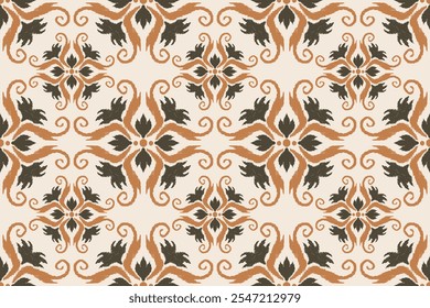 Motifs Ikat floral embroidery.ethnic oriental pattern traditional. Border with Aztec geometric shape background. Tie-dye shibori print with stripes and chevron. Design for texture, fabric, clothing