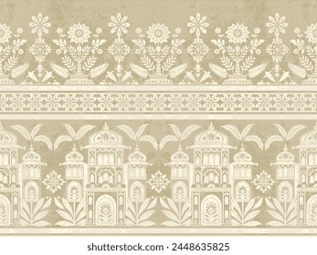 Motifs Ikat floral paisley embroidery on white background.geometric ethnic oriental pattern traditional.Aztec style abstract vector illustration.design for texture,fabric,clothing,wrapping,decoration