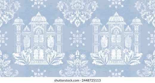 Motifs Ikat floral paisley embroidery on white background.geometric ethnic oriental pattern traditional.Aztec style abstract vector illustration.design for texture,fabric,clothing,wrapping,decoration