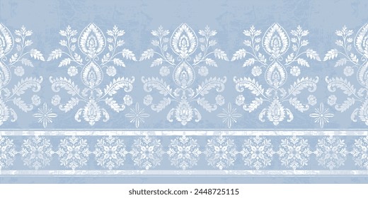 Motifs Ikat floral paisley embroidery on white background.geometric ethnic oriental pattern traditional.Aztec style abstract vector illustration.design for texture,fabric,clothing,wrapping,decoration