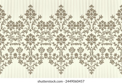 Motifs Ikat floral paisley embroidery on white background.geometric ethnic oriental pattern traditional.Aztec style abstract vector illustration.design for texture,fabric,clothing,wrapping,decoration