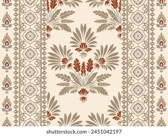 Motifs Ikat floral paisley embroidery on white background.geometric ethnic oriental pattern traditional.Aztec style abstract vector illustration.design for texture,fabric,clothing,wrapping,decoration