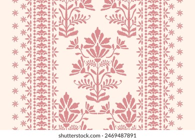 Motifs Ikat floral paisley embroidery background.geometric ethnic oriental pattern traditional.Aztec-style abstract vector illustration. design for texture, fabric, clothing, wrapping, decoration