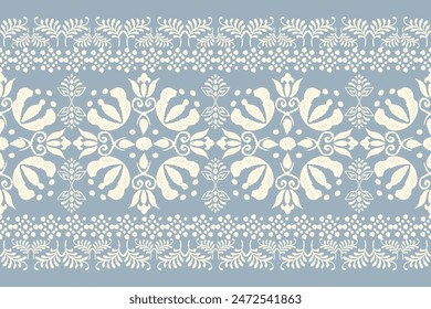 Motifs Ikat floral paisley embroidery background.geometric ethnic oriental pattern traditional.Aztec-style abstract. design for texture, fabric, clothing, wrapping, decoration