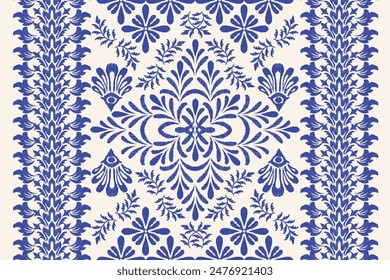 Motivos Ikat floral paisley bordado de fondo. patrón étnico geométrico oriental tradicional. abstracto de estilo azteca. diseño para textura, tela, ropa, envoltura, decoración