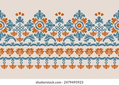 Motivos Ikat floral paisley bordado de fondo. patrón étnico geométrico oriental tradicional. abstracto de estilo azteca. diseño para textura, tela, ropa, envoltura, decoración