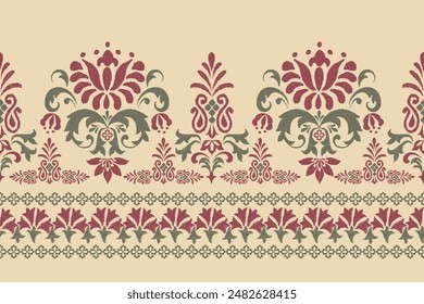 Motivos Ikat floral paisley bordado de fondo. patrón étnico geométrico oriental tradicional. abstracto de estilo azteca. diseño para textura, tela, ropa, envoltura, decoración