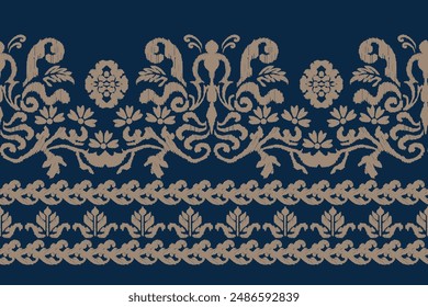 Motifs Ikat floral paisley embroidery background.geometric ethnic oriental pattern traditional.Aztec-style abstract. design for texture, fabric, clothing, wrapping, decoration