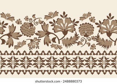 Motifs Ikat floral paisley embroidery background.geometric ethnic oriental pattern traditional.Aztec-style abstract. design for texture, fabric, clothing, wrapping, decoration