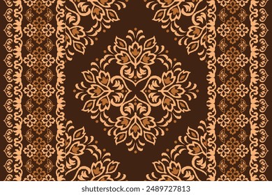 Motive Ikat Blumen Paisley Stickerei Hintergrund.geometrische ethnische orientalische Muster traditionell.Aztec-Stil abstrakt. Design für Textur, Stoff, Kleidung, Verpackung, Dekoration