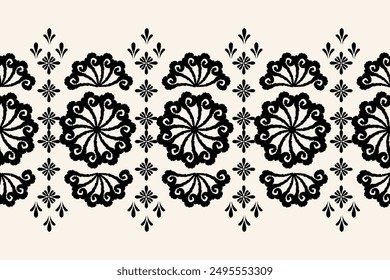 Motifs Ikat floral paisley embroidery background.geometric ethnic oriental pattern traditional.Aztec-style abstract. design for texture, fabric, clothing, wrapping, decoration