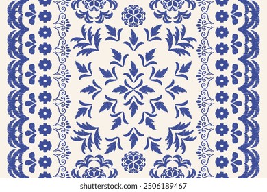 Motivos Ikat bordado floral paisley floral.ikat patrón oriental étnico tradicional.Ikat estilo de bordado diseño de bordado abstracto para textura, tela, ropa, envoltura, decoración