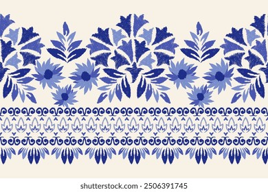 Motifs Ikat floral paisley embroidery floral.ikat ethnic oriental pattern traditional.Ikat embroidery style abstract embroidery design for texture, fabric, clothing, wrapping, decoration