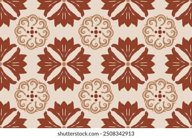 Motifs Ikat floral paisley embroidery background.geometric ethnic oriental pattern traditional.Aztec-style abstract. design for texture, fabric, clothing, wrapping, decoration