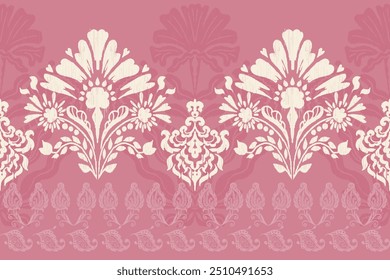 Motifs Ikat floral paisley embroidery floral. ikat ethnic Saree Sarong oriental pattern traditional.Ikat embroidery style abstract embroidery design for texture,fabric,clothing,wrapping,decoration