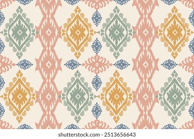 Motifs Ikat floral paisley embroidery floral.ikat ethnic oriental pattern traditional.Ikat embroidery style abstract embroidery design for texture, fabric, clothing, wrapping, decoration