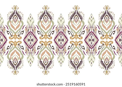 Motifs Ikat floral paisley embroidery background."This content was created using vector drawing tools and software, not generated by AI"