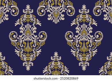 Motifs Ikat floral paisley embroidery floral. ikat ethnic Saree Sarong oriental pattern traditional.Ikat embroidery style abstract embroidery design for texture,fabric,clothing,wrapping,decoration