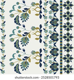 Motivos Ikat bordado floral paisley sobre fondo crema. patrón oriental étnico geométrico tradicional. Ilustración vectorial abstracta de estilo azteca. diseño para textura, tela, ropa, envoltura, decoración