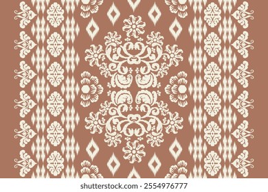 Motifs Ikat floral paisley embroidery background.geometric ethnic oriental pattern traditional.Aztec-style abstract vector illustration. design for texture, fabric, clothing,wrapping, decoration