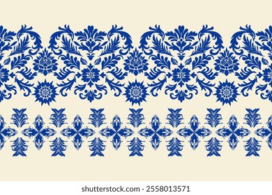 Motifs Ikat floral paisley embroidery on white background.geometric ethnic oriental pattern traditional.Aztec style abstract vector illustration.design for texture,fabric,clothing,wrapping,decoration