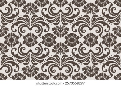 Motifs Ikat floral paisley embroidery background.geometric ethnic oriental pattern traditional.Aztec-style abstract. design for texture, fabric, clothing, wrapping, decoration
