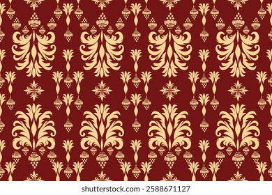 Motifs Ikat floral paisley embroidery background.geometric ethnic oriental pattern traditional.Aztec-style abstract vector illustration. Design for texture, fabric, clothing, wrapping, decoration