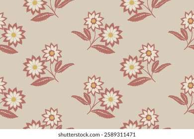 Motifs Ikat floral paisley embroidery background.geometric ethnic oriental pattern traditional.Aztec-style abstract vector illustration. Design for texture, fabric, clothing, wrapping, decoration