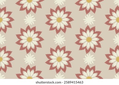 Motifs Ikat floral paisley embroidery background.geometric ethnic oriental pattern traditional.Aztec-style abstract vector illustration. Design for texture, fabric, clothing, wrapping, decoration