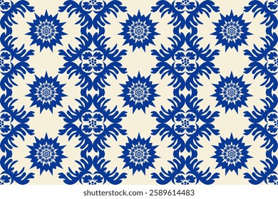 Motifs Ikat floral paisley embroidery on awhite background.geometric ethnic oriental pattern traditional.Aztec style abstract vector illustration.design for texture,fabric,clothing,wrapping,decoration