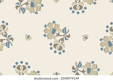 Motifs Ikat floral paisley embroidery background.geometric ethnic oriental pattern traditional.Aztec-style abstract. design for texture, fabric, clothing, wrapping, decoration