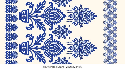 Motifs Ikat floral paisley embroidery on white background.geometric ethnic oriental pattern traditional.Aztec style abstract vector illustration. Design for texture, fabric, clothing, wrapping