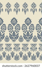 Motifs Ikat floral paisley embroidery background.geometric ethnic oriental pattern traditional.Aztec style abstract vector illustration. Design for texture,fabric, clothing,wrapping, decoration