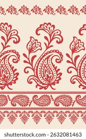 Motifs Ikat floral paisley embroidery background.geometric ethnic oriental pattern traditional.Aztec style abstract vector illustration. Design for texture,fabric, clothing,wrapping, decoration