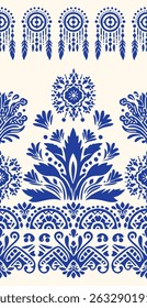 Motifs Ikat floral paisley embroidery background.geometric ethnic oriental pattern traditional.Aztec style abstract vector illustration. Design for texture, fabric, clothing, wrapping