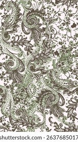 Motifs Ikat floral paisley embroidery on white background.geometric ethnic oriental pattern traditional.Aztec style abstract vector illustration.design for texture,fabric,clothing,wrapping,decoration