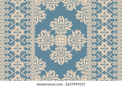 Motifs Ikat floral paisley embroidery background.geometric ethnic oriental pattern traditional.Aztec style abstract vector illustration.design for texture,fabric,clothing,wrapping,decoration