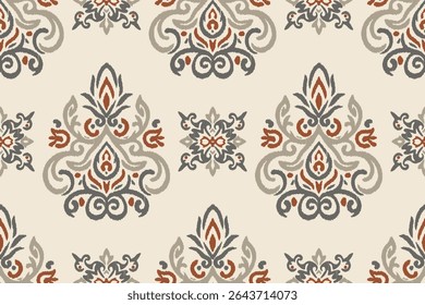 Motifs Ikat floral paisley embroidery background.geometric ethnic oriental pattern traditional.Aztec-style abstract. design for texture, fabric, clothing, wrapping, decoration	