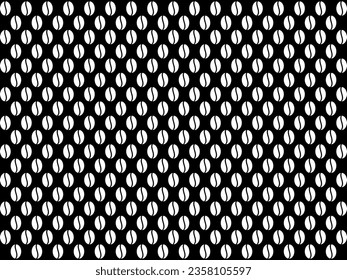 Motifs Pattern Created from Coffee Bean Silhouette, can use for Decoration, Wallpaper, Fashion, Cover, Wrapping, Carpet, Tile, Ornate or Graphic Design Element. Vector Illustration